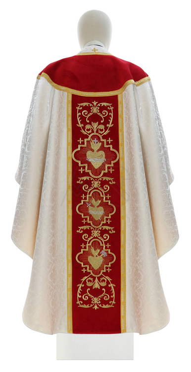 Casulla gótica "Corazón de Jesús, María, José" G822-A25