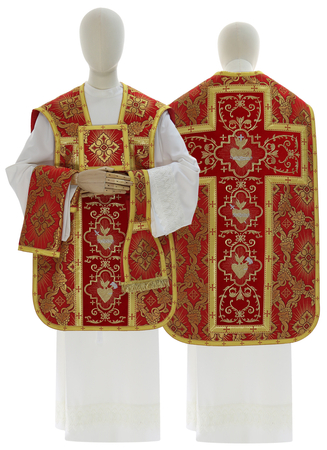 Casula romana "Cuore di Gesù, Maria, Giuseppe" R822-AC9