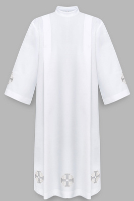 Alb with white Jerusalem crosses A4-B