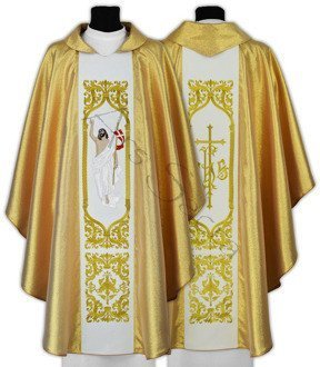 Chasuble gothique "Jésus est ressuscité" 517-G