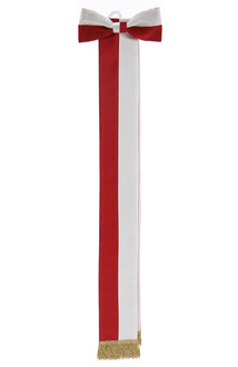 écharpe blanc rouge 15cm WSTA2-BC-G