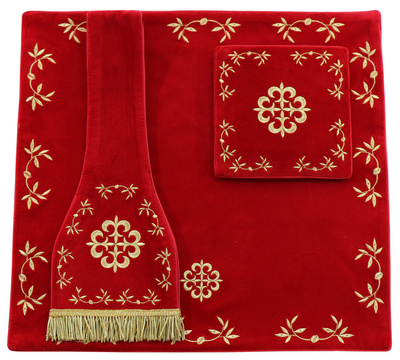 Burse, maniple, chalice veil made of velvet VMB863-A