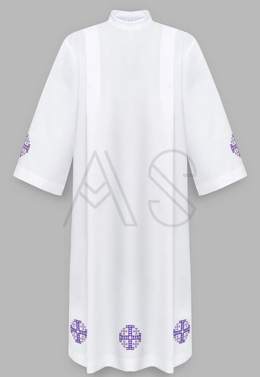 Alb with purple Jerusalem crosses A4-F