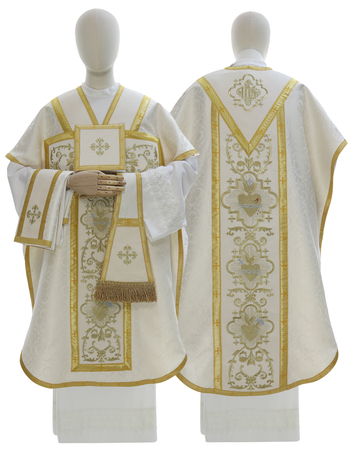 Chasuble "Saint Philippe Neri" "Coeur de Jésus, Marie, Joseph" F822-A25