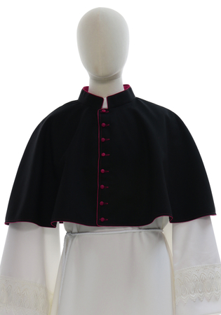 Schwarze Mozzetta mit violettem Besatz MOZZ-CZ-F