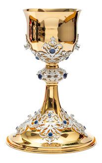 Mass chalice decorated with sapphires