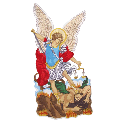 Aplique bordado "Santo Michael Archangol"