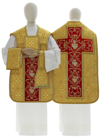 Roman chasuble "Heart of Jesus, Mary, Joseph" R822-AGC8