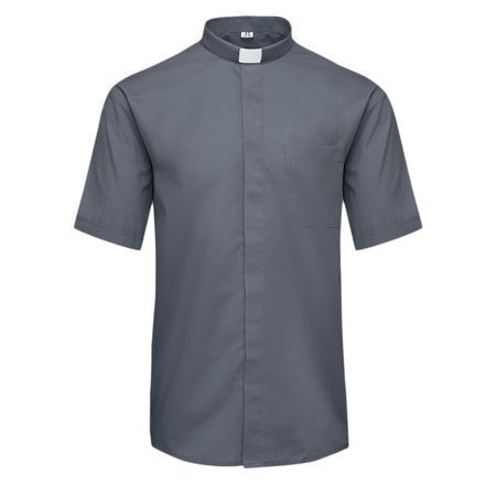 Chemise de prêtre graphite, manches courtes KK-SZ2