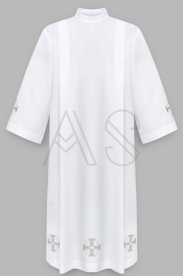 Alb with white Jerusalem crosses A4-B