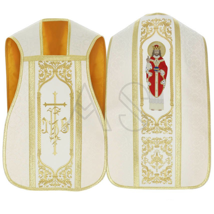 Casulla romana "Cristo el rey" R468-GC25