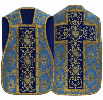 Chasuble romaine "Coeur de Jésus, Marie, Joseph" R822-AN9